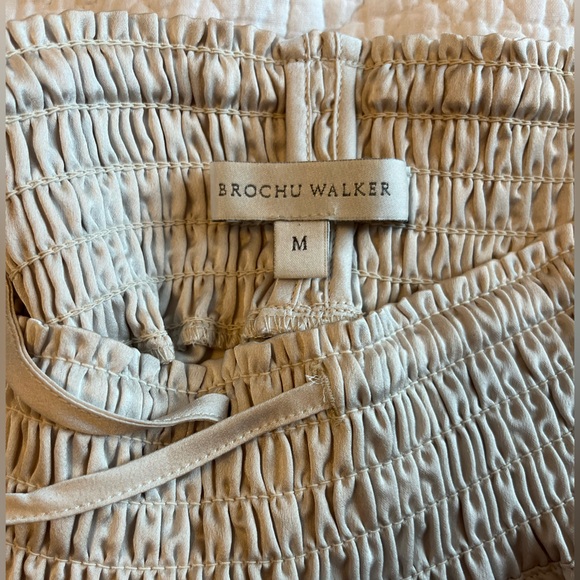 Brochu Walker Gorja Pant Satin Pull On Quiet Luxury Holiday Dust Ivory Medium - Picture 5 of 12